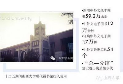 图说“十二五”迈向全面振兴的山西大学